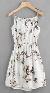 summer dresses floral print random drawstring elastic waist cami dress - would be better  if it RMQQWAF