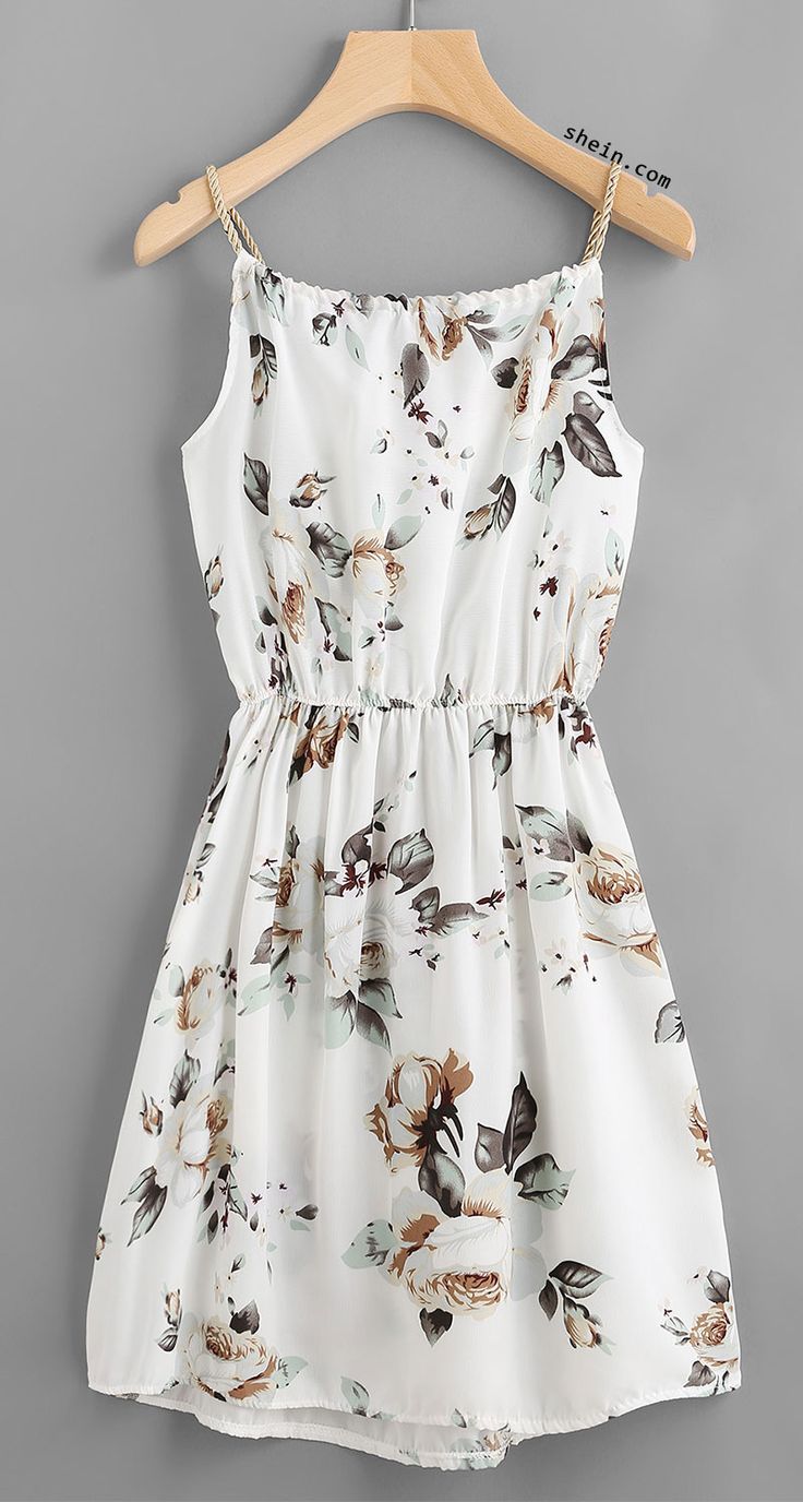 summer dresses floral print random drawstring elastic waist cami dress - would be better  if it RMQQWAF