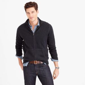 sweaters for men cotton-cashmere zip sweater-jacket TEKYSFC