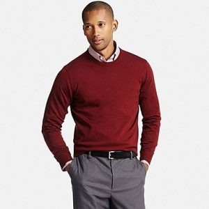 sweaters for men men extra fine merino crewneck sweater, wine, medium WSJCRJG