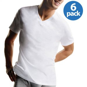 v neck t shirts hanes menu0027s freshiq comfortsoft white v-neck t-shirt 6-pack TKMCTNF