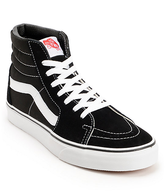 vans shoes vans sk8-hi black u0026 white skate shoes XUWPRVT