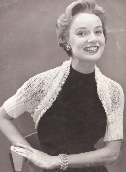 Vintage crochet shrug get quotations · vintage knitting pattern to make - knitted fringed shrug  wrap sweater TJJYQLA