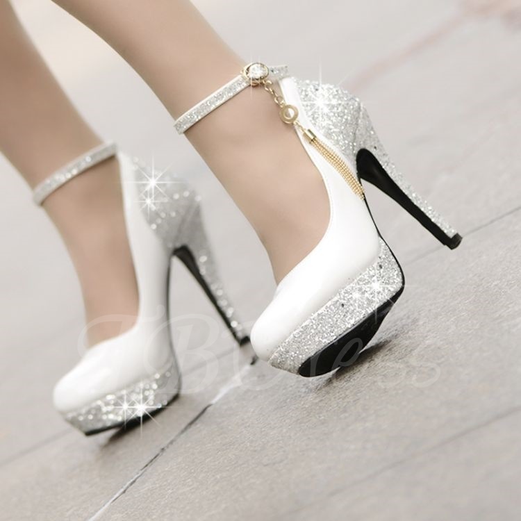 wedding heels high heels platform tassel wihte wedding shoes (small one yard) RWJHMHM