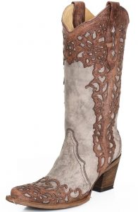 western boots for women corral womens laser overlay cowboy boots - cognac/sand CIMWFBN