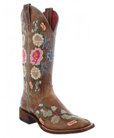 western boots for women macie bean ladies honey bunch embroidered square toe western boot MNVHAIS