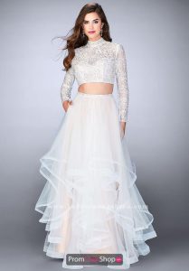 white prom dresses la femme lace a line dress 23924 NFIZQRK