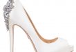 white wedding shoes kiara by badgley mischka in diamond white KAICGMC