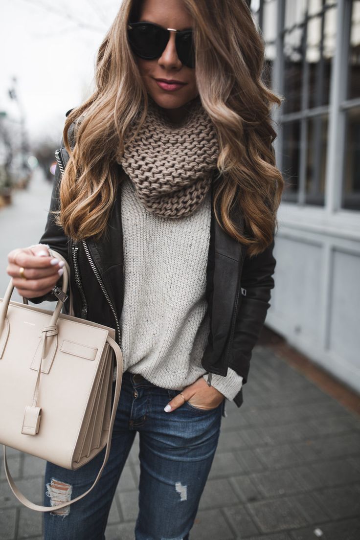 winter outfits chunky scarf with jacket · outfit winterfall ... OASSGXK