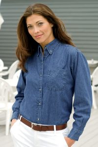 womens denim shirt vantage 1976 - womenu0027s woodbridge denim shirt MXDCICZ