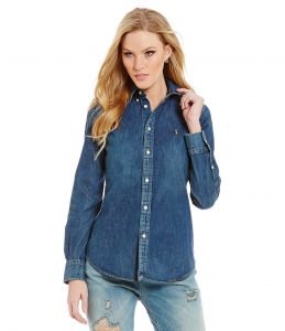 womens denim shirt: womenu0027s casual u0026 dressy tops u0026 blouses | dillards.com OQILHWC