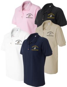 womens military pride embroidered polo shirts TUDIGOJ