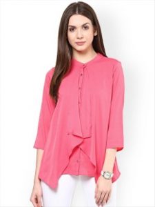 womens tops rare casual 3/4th sleeve solid womenu0027s pink top NDRLBAD