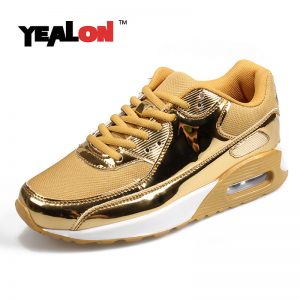 yealon mens gold sneakers running shoes for men sneakers women chaussures  de marche pour TSXQVVC