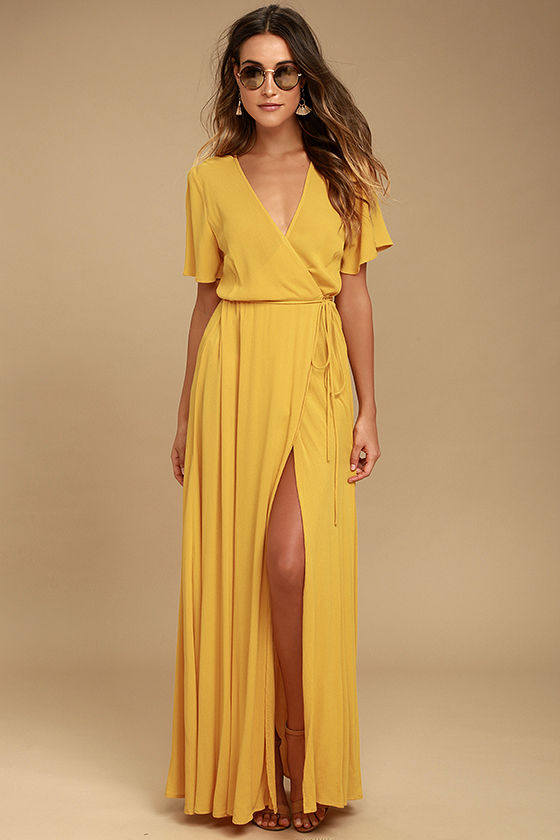 Trending it up with a yellow maxi dress