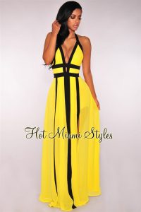 yellow maxi dress yellow halter slit maxi dress IHUJEFH