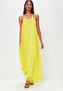 yellow maxi dress yellow pleated maxi dress EDTJBZU