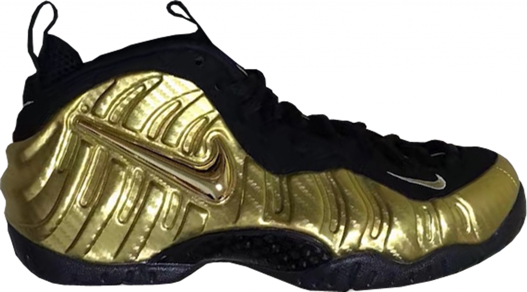 black and gold foamposite grade school