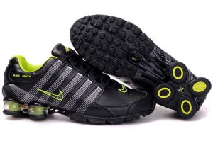 nike shox r4 nike menu0027s shox r4 air cushion pu shoes black green OZPUIQW