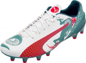 Puma cleats puma evospeed 1.3 graphic fg soccer cleats - white /green WEGNXCJ