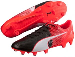 Puma cleats puma evospeed 1.5 leather fg soccer cleats (black/white/red blast) WEUPBNH