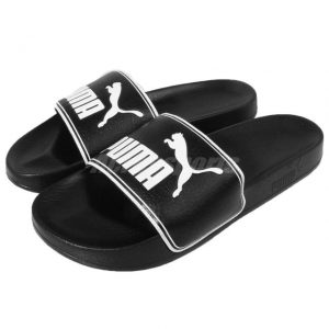 Puma sandals puma leadcat black white big logo men sandals slides slippers 360263-01 OAXMHDE