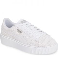 puma sneaker womenu0027s puma basket platform sneaker, size 8.5 m - white KHQBPWC