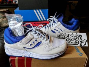 saucony originals grid 8500 white royal blue paint splatter pack sport  s70376-1 SJPXANG