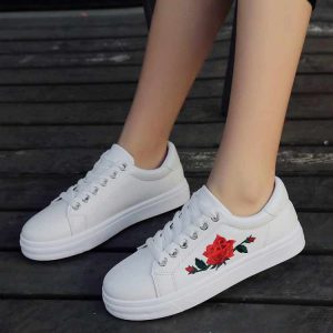 sneakers for girls 2017 new girls running shoes rose embroidery breathable sport shoes thick  sole GZMJXTF