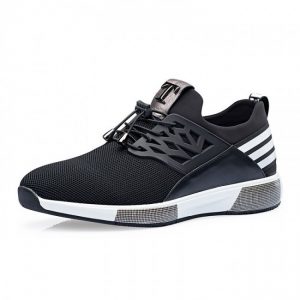 tennis shoes breathable elevator sneakers get height 2.8inch / 7cm black taller tennis  shoes PWAWMAD