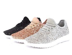 Womens sneakers image is loading women-sequin-glitter-sneakers -tennis-lightweight-comfort-walking- XYGBCPE