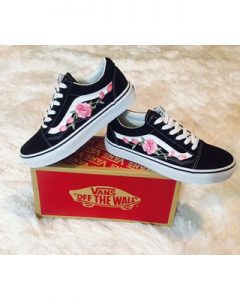 Womens sneakers rose vans, custom vans, rose embroidered vans, womens sneakers, old skool  vans QZNJTST