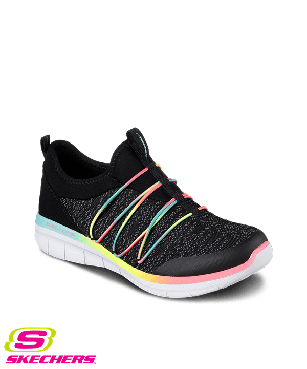 zapatos skechers skechers womenu0027s synergy 2.0 simply chic black/durabuck/multi athletic shoes MGNPXSQ