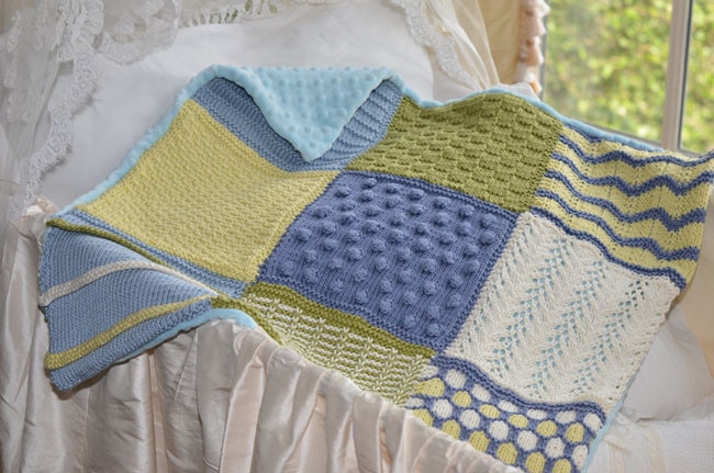 SknitsB 3 Squared Baby Blanket Knitting Pattern