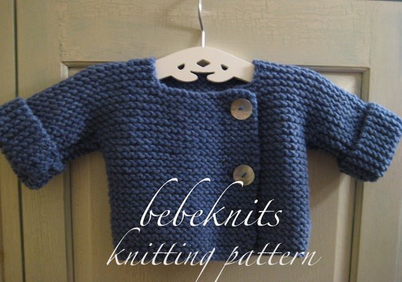 Bebeknits Simple French Style Baby Cardigan Knitting Pattern | Etsy