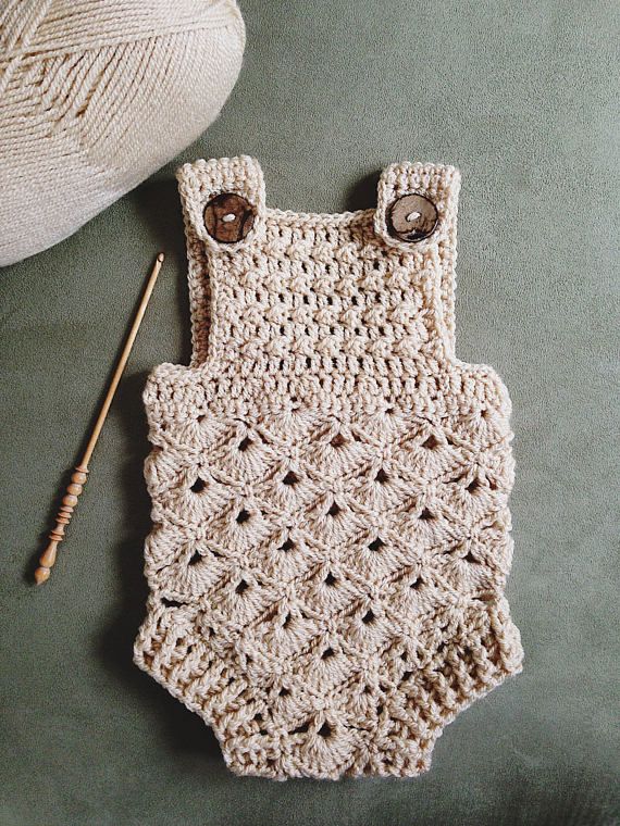 Crochet PATTERN - Baby Romper (sizes 0-3 and 6-12 months) | Baby