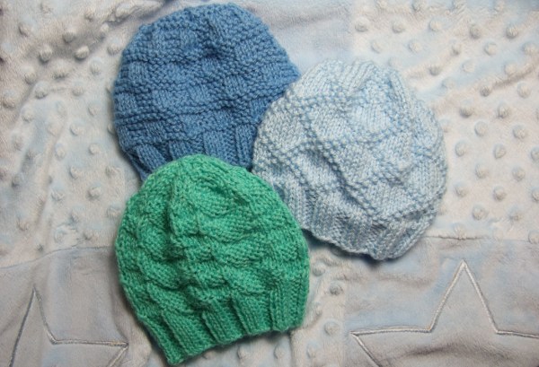 Textured Baby Hats - Baby Clothing Knitted My Patterns - - Mama's