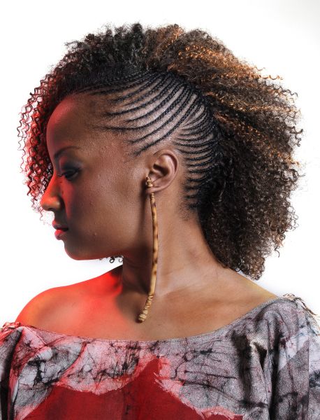 One side cornrows braided hairstyle | Black girl hairstyles