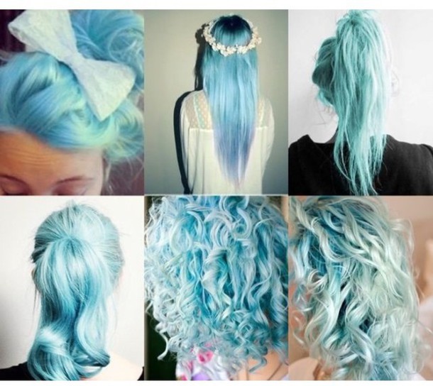 hair accessory, dye, hair dye, blue, mint, dip dyed, hair dye, dip