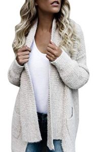 Fashare Womens Open Front Chunky Cable Knit Cardigan Sweaters Coat