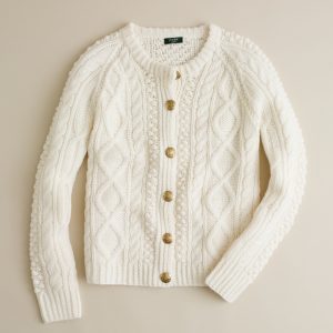 Handknit fisherman cable-knit cardigan : | J.Crew