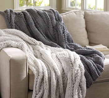Szplh Hand Knit Chunky Cable Knit Throw Blanket For Sofa - Buy Knit