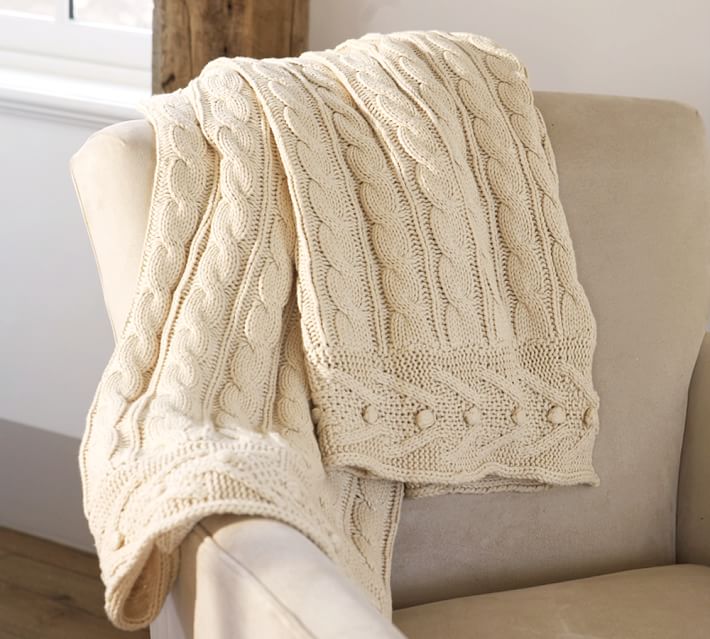 Cable Knit Throw | Pottery Barn