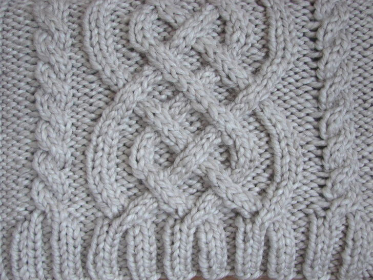 Laptop cover with Celtic cables - knitting pattern