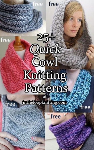 Quick knitting patterns for cowls that you can make in a few hours