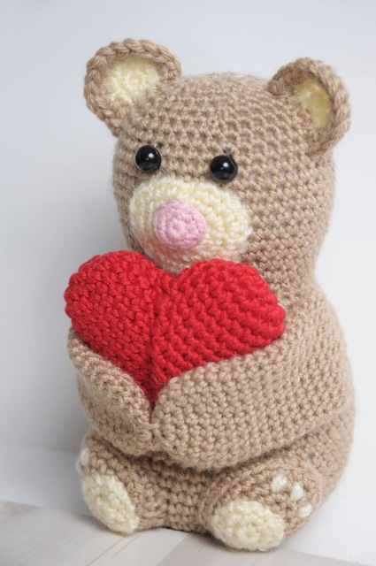 Cute Crochet Animal Amigurumi bear toy doll rattle-in Baby Rattles