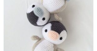 Crochet Penguin Stuffed Animal in Black White by YouHadMeAtCrochet