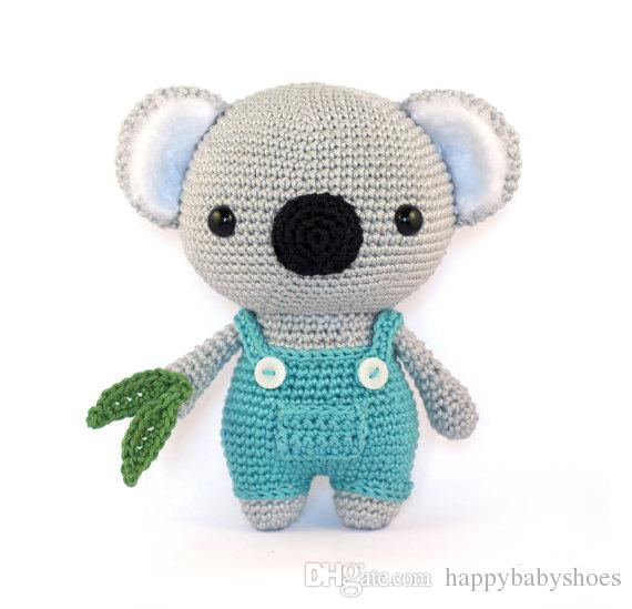 2019 Cute Koala Amigurumi Crochet Rattle Toy Crochet Knitted Stuffed