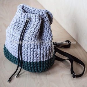 Backpack Knitted Gray Macrame Crochet Bag - Buy Hand Crochet