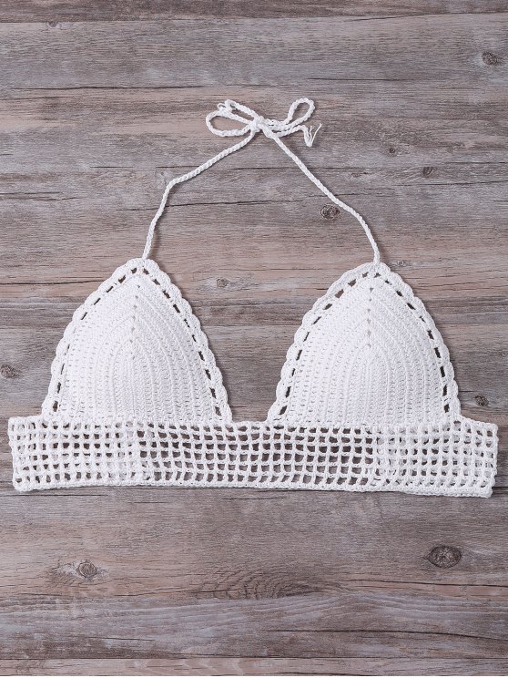 2019 Padded Crochet Bikini Top In WHITE ONE SIZE(FIT SIZE XS TO M